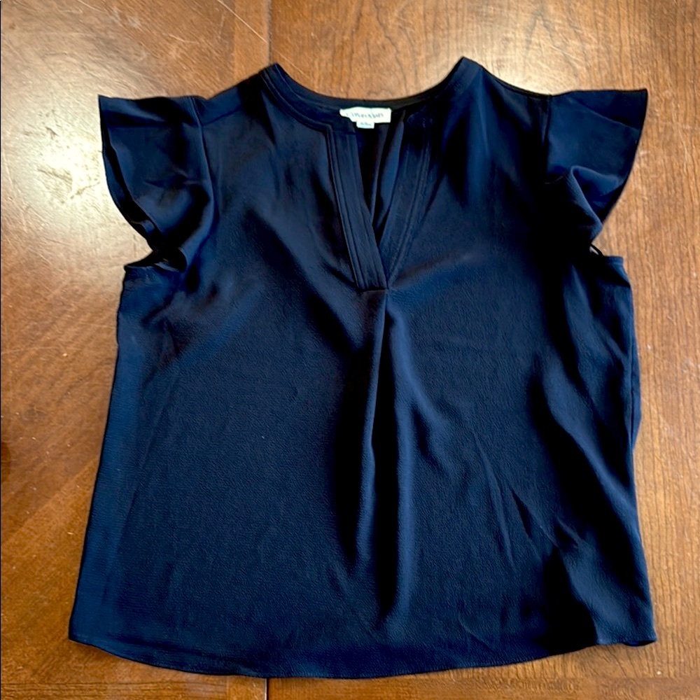 Calvin Klein Black Ruffled Layering Top